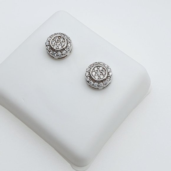 "925 Sterling Silver Plated CZ Earrings, INUS1BR177 - Picture 3 of 9